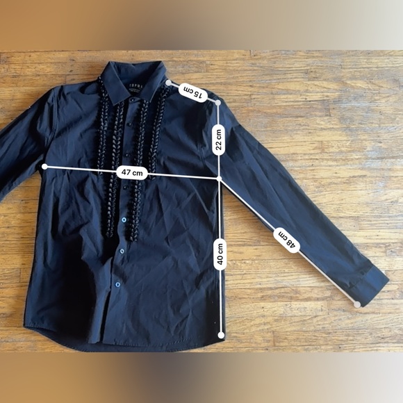 TOPMAN TUXEDO RUFFLE FRONT SHIRT - Picture 4 of 7